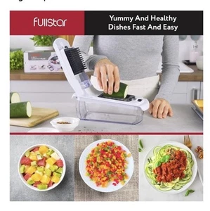 Picadora y espiralizadora de verduras Fullstar - Cortadora de alimentos con recipiente, 4 en 1 - Imagen 1 de 6