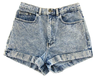 American Apparel Distressed Acid Wash 100% Cotton Denim Jean Roll Up Shorts 29 - Image 1 of 4