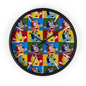 Bluey Warhol 10" Wanduhr, Kinder Wanddeko, Spielzimmeruhr, Spaß […] - Bild 1 von 13