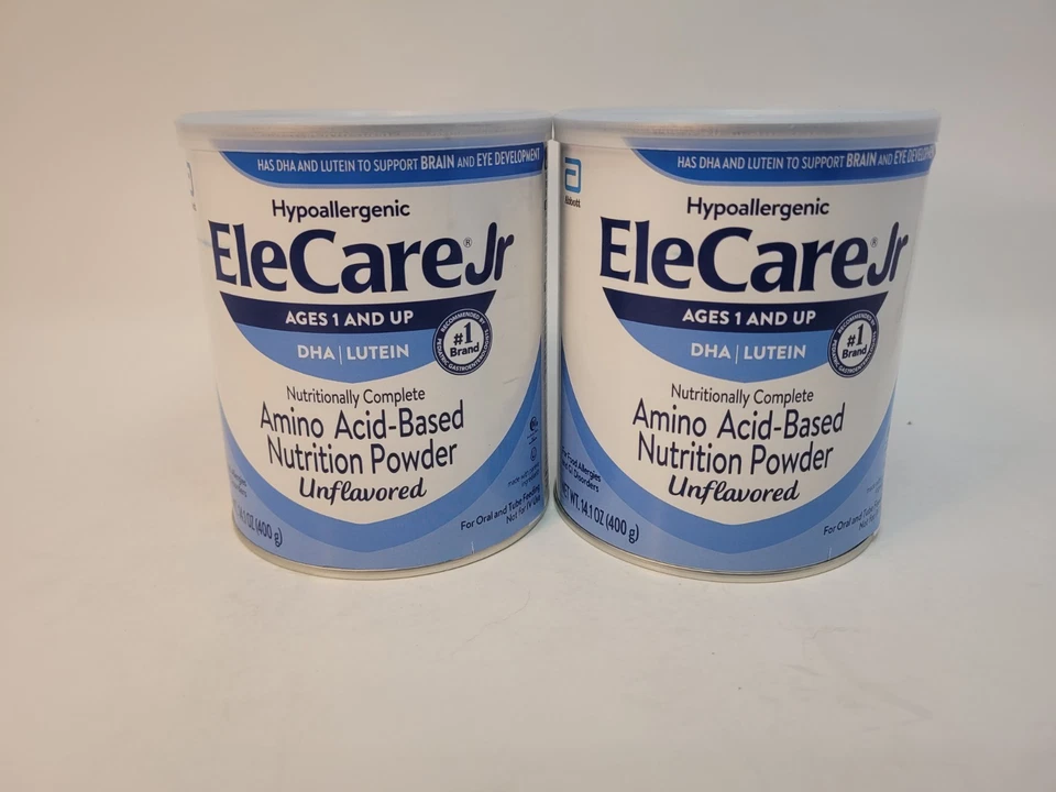 Формула без вкуса EleCare Jr, 2 банки X 14,1 унции/банка, срок годности 2026 сентября, DHA/ЛЮТЕИН - Изображение 1 из 1