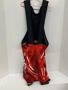 Cannondale Team Cycling Bib Shorts Men XXL Red Padded Bike Pro Style - Picture 1 of 15
