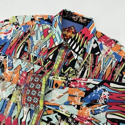 Robert Graham Shirt Mens Medium RARE Crazy Abstract Button Down Jacquard Stitch - Image 1 of 4