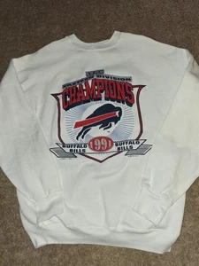 Vintage 1991 90’s Buffalo Bills Crewneck Sweatshirt Adult Medium  - Picture 1 of 7