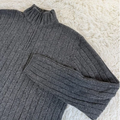 Suéter Timberland Para Hombre Grande Gris Acanalado Mezcla Lana de Cordero 1/4 Cremallera Cuello Simulado Foto 1 de 4