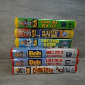 Bob The Builder VHS Lot Kids Bundle Can We Fix It White Christmas The Big Game - Foto 1 di 7