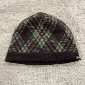 Wintermütze Beanie Herren Quicksilver braun kariert gerippt - Bild 1 von 7