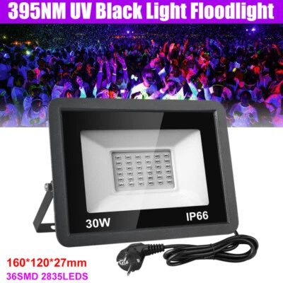 2er 30W UV LED Strahler Schwarzlicht UV-Strahler Bühnenlicht Party DMX512 Effekt - Bild 1 von 4