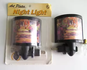 2 Plug-In Night Light Add your own Photo Picture ART PLATES Swivels - Picture 1 of 4