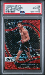 2021 Select UFC Cory Sandhagen Red Disco /99 Octagonside PSA 10 - Picture 1 of 2