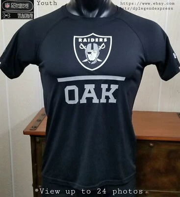Camisa Atlética Raiders Oakland Heat Gear UA Under Armour YOUTH Talla L *Notas Foto 1 de 4