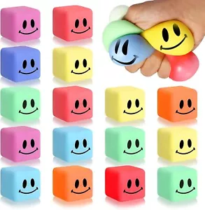 16 Pack Mini Cube Square Fidget Balls Stretchy Toy Anxiety Stress Relief Squishy - Picture 1 of 7