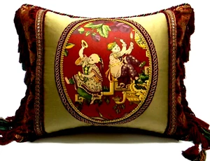 Clarence House "Concert Fleurie" Chinoiserie Toile Designer Pillow W/ insert - Picture 1 of 8