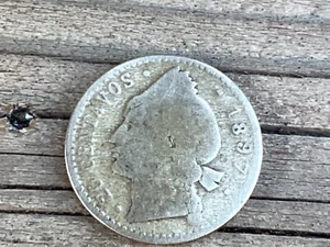 1897 Dominican Republic 20 Centavos Silver Coin KM#14 N#19075 Free Shipping - Picture 1 of 3