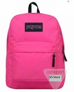 Jansport Superbreak WOMENS & GRILS Backpacks Rucksack - Fluorescent Pink - Picture 1 of 1