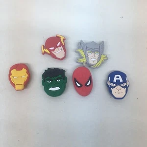 Marvel Comics CROCS Shoe Charms Hulk Iron Man Spiderman + More 6 Pack Lot - Picture 1 of 8