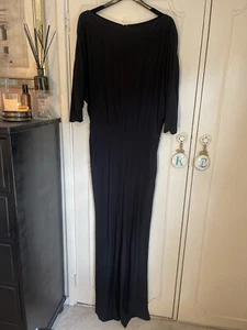 dian von furstenberg Jumpsuit In Black Crepe Size 8 - Picture 1 of 19