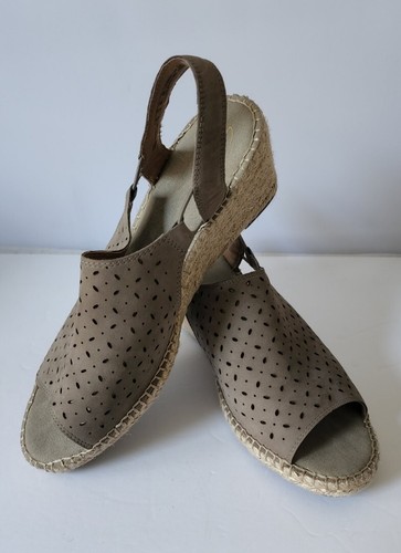 Sandali Clarks Artisan donna taglia 11 W espadrillas zeppa Petrina Gail slingback