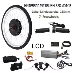 26 Inch 48V Electric Bicycle Conversion Kit Rear Wheel LCD E-Bike Hub Motor UK - Picture 1 of 13