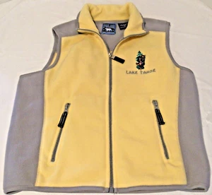 Vest Fleece Embroidered LakeTahoe Yellow/Gray Polar Quality Sportswear Size 8 - Picture 1 of 6