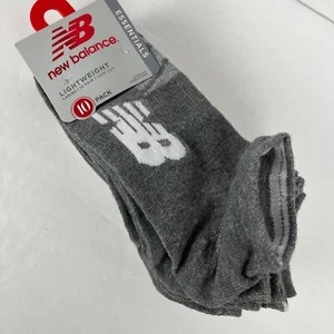 New Balance Womens Socks Low Cut Sz 4-10 Lightweight 10 Pr Gray White Stretch - Picture 1 of 7