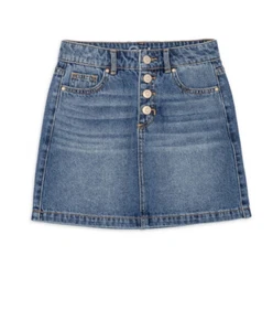 XL PLUS (14-16) Blue Denim Adjustable Waist Girls Skirt Wonder Nation NEW - Picture 1 of 9