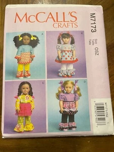 McCalls Craft Pattern M7173 ~ 18" DOLL CLOTHES ~ (4) Fun Outfits w/Flounce/Tiers - Picture 1 of 2