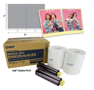 DNP DS620 CENTER PERFORATED 4 x 6" Media for use with DS620a Printer 800 Prints - Picture 1 of 1