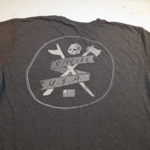 O'NEILL USA SKULL BEACH WAVE SURF SURFBOARD SURFER TEE T-SHIRT Herren XL grau  - Bild 1 von 5