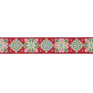 Christmas HOLIDAY FLOWER MOTIF RIBBON BY DENA DESIGNS - 7/8" -BY THE YARD - Picture 1 of 2