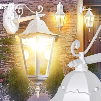 Garten Hof Leuchten klassische Außen Wand Lampen Laterne Veranda Terrassen weiß - Bild 1 von 2