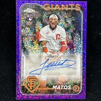 2024 Topps Chrome Update Luis Matos #AC-LM Purple Speckle Refractor Auto 67/299 - Image 1 of 4