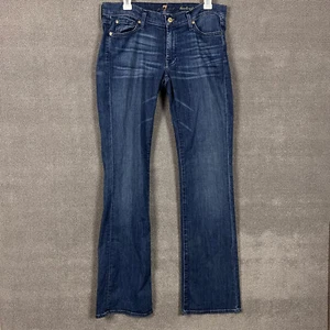 7 For All Mankind Womens 31 x 34.5 Bootcut Blue Whiskered Low Rise - Picture 1 of 20