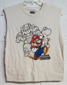 Super Mario Boys Youth Mario Nintendo White sz XXL 18 T-Shirt Tank Sleeveless - Picture 1 of 7