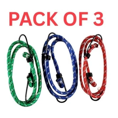3pk Bungee Cords Elastic Hooks Multi-Purpose Luggage Straps with Hook - Image 1 of 4