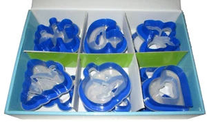 COOKIE CUTTER & STENCIL SET ~ 12 Fun Shape Cookie Cutters & 12 Stencils ~ BLUE - Picture 1 of 4
