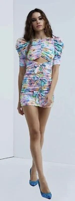 FOR LOVE & LEMONS BLAIRE MINI DRESS FLORAL SZ XS AU 6-8 US 4 NWT PINK PURPLE - Image 1 of 4