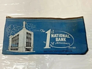 Vtg Bank Deposit Bag 1st National Bank Of Allentown Pa 1960s 1970s Cloth *AS IS* - Picture 1 of 8