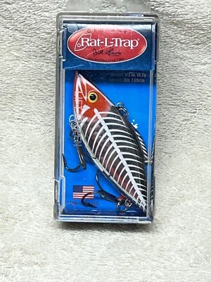 "Señuelo de pesca Bill Lewis Rat-L-Trap cromado negro zombi 3"" 1/2 oz genuino" Foto 1 de 4