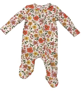 NWT Angel Dear Poppies Starflowers Floral  Bamboo Footie 6-9 Months - Picture 1 of 3