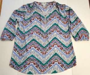 Blusa floral Kate & Mallory 1/2 con cremallera frontal multicolor talla L - Imagen 1 de 13