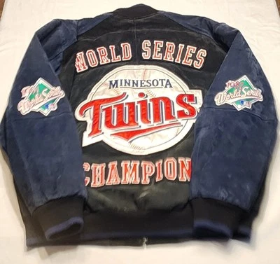 Chaqueta de Cuero Glll Sports Vintage Minnesota Twins Campeonato Serie Mundial XL Foto 1 de 4
