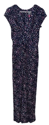 NUEVO CON ETIQUETAS Mono Vince Camuto Para Mujer Pequeño Mediano Azul Marino Multi Estampado Delantero Girado Foto 1 de 4