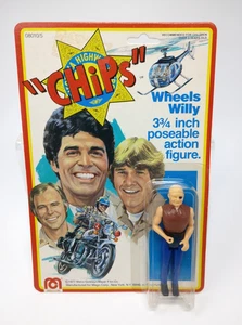 Figura de acción vintage 1977 Mego Corp "CHIPS" WHEELS WILLY 3,75” NUEVA EN TARJETA - Imagen 1 de 5