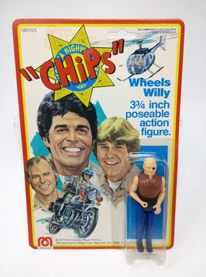 Figura de acción vintage 1977 Mego Corp "CHIPS" WHEELS WILLY 3,75” NUEVA EN TARJETA Foto 1 de 4