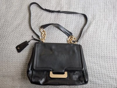 DVF Bolso de Hombro Mujer Grande Cuero Cadena Dorada Solapa Cartera Monedero Diseñador Foto 1 de 4