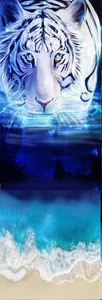 REFLEJO TIGRE BLANCO, GATO, FELIÓN-PÁJARO, GATOS, FLORES, MARCADORES-CON BORLA - Imagen 1 de 1