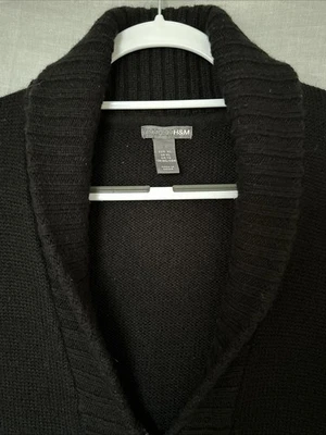 H&M Black Wool/Acrylic Knit Cardigan Size XL - Image 1 of 4