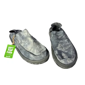 Sanuk Herren 8 grau Vagabond St Batik Gehweg Surfer Slipper Schuhe - Bild 1 von 11