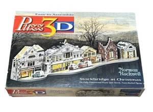 Puzz 3D Stockbridge at Christmas Norman Rockwell Milton Bradley - Picture 1 of 3