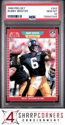 1989 PRO SET #343 BUBBY BRISTER RC STEELERS PSA 10 - Image 1 of 3